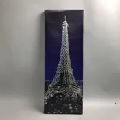 Elegant Eiffel Tower Canvas Wall Art – Paris Night Scene (9x24)
