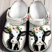 Floral Cow Crocs | Cute Watercolor Farmhouse Shoes