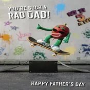 Radish On Skateboard Dad Funny Father\’s Day Card