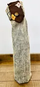 acid wash denim + brown diamond attern tie wine sleeve