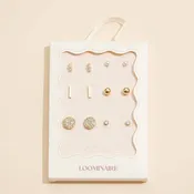 18K Gold-Dipped Studs with Pearls and Crystals