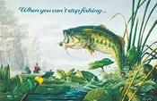 Bass Fishing Birthday Greeting Card
