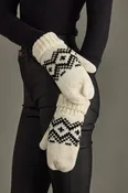 Cream & Speckled Patterned Mittens