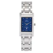 Gino Franco Mens Rectangular 35x25mm Stainless Steel Bracelet Watch - Blue Dial