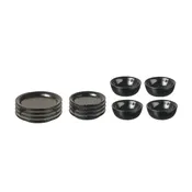 1 Inch Scale Black Dollhouse Dish Set