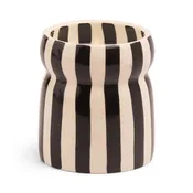 6.5 Oz Cabana Ochre Striped Ceramic Candle - Lava Stone