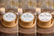 Coasters - Porcelain and Wood with Caddy