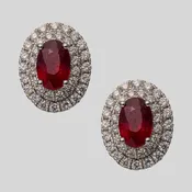 14k White Gold Ruby (1.32ct.) Earrings
