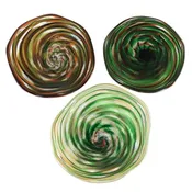 Kathleen Mulcahy Blown Glass Saucer Wall Sculpture in Green Hues, with Signature — Wolf Hall Antiques