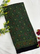 Green Rudraksh Ajrakh Sareee