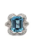 Aquamarine Ribbon Ring