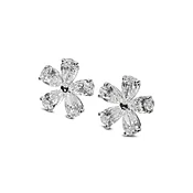 Pear Shape Diamond   Flower Earrings — Trabert & Hoeffer