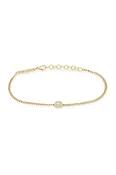 14k Emerald Cut Diamond XS Curb Chain Bracelet