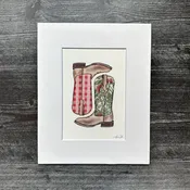 Ohia Lehua Palaka Boots | Art Print