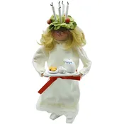 Hand made Lucia with tray of coffee and lucia buns