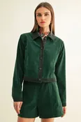 Adelyn Rae Celia Vegan Suede Cropped Jacket