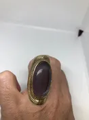 Amethyst Brass Knuckle Adjustable Ring