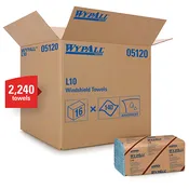 05120 WYPALL L10  2ply WINDSHIELD WIPER – BLUE, 140/Pack, 16 Pack/Case