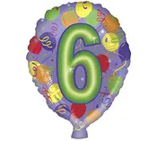18" Number 6 Mylar Balloon