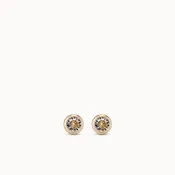 14k Bezel Set Crystal Studs - 3mm