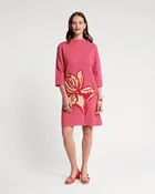 Annie Wool Dress - Fringed Tulip Pink