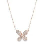 18K Diamond Butterfly Charm Necklace