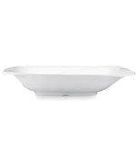 Q Squared Ruffle White Melamine Rectangle Shallow Serving Bowl