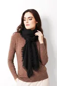 Black Knitted Cashmere Scarf