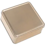 Gold TX 2SQ Shape Tin — 6-1/8" W x 6-1/8" L x 2-5/8" H