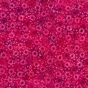 Candy Crush, Burgundy Dotted Daisies Batik Fabric