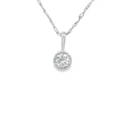 0.10ct Lab-Grown Round-Cut Diamond Pendant in 14K White Gold