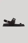 A.Emery | The Hattie Sandal in Blackberry Suede