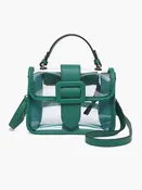 Toni Clear Crossbody Bag: Green