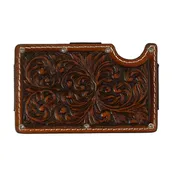 3D Western Men`s Smart Leather Embossed Scroll Wallet