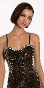 Cheetah Print Foil Sweetheart Bodycon Dress with Stone Detail
