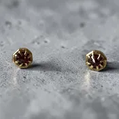 Lauren Wolf Ruby Stud Earrings 18k — Acorn Eagle Rock