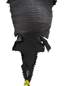 23 cm Grade 1/2 Black Matte Wild American Alligator Leather - Tag: GA15-0046517
