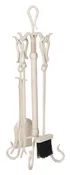 5 Piece Fireplace Tool Set, White Design