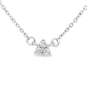 0.06ct Three-Stone Diamond Pendant in 14K White Gold