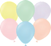15 - 12" Pastel Latex Balloons Bouquet Inflated Attached with Weight
