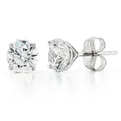 1.00 Ct Round Diamond Stud Solitaire Earrings Lab Grown E F VS