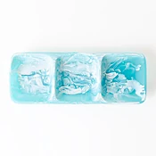 3 Part Tray in Aqua Swirl, from Nashi Home