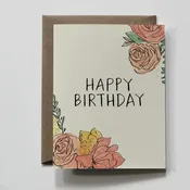 Floral Caps | Colorful Flower Happy Birthday Greeting Card