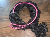 Adult Black Poly Saddle Bronc Rein Black & Pink 6ft