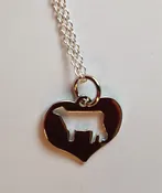 Dairy Heart Pendant with cut-out dairy cow