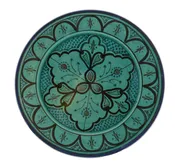Aqua Ceramic Handmade Serving Plate Medium 10" - Treasure of Morocco