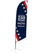 Angled Feather Flag America 250 Stars and Stripes