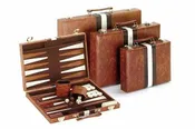 15" Vinyl Brown & White Backgammon