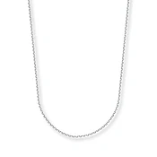1mm Cable Chain Necklace Solid 14K White Gold 24"