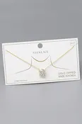 10 MM Prong Set CZ Stone Pendant Gold Dipped Necklace